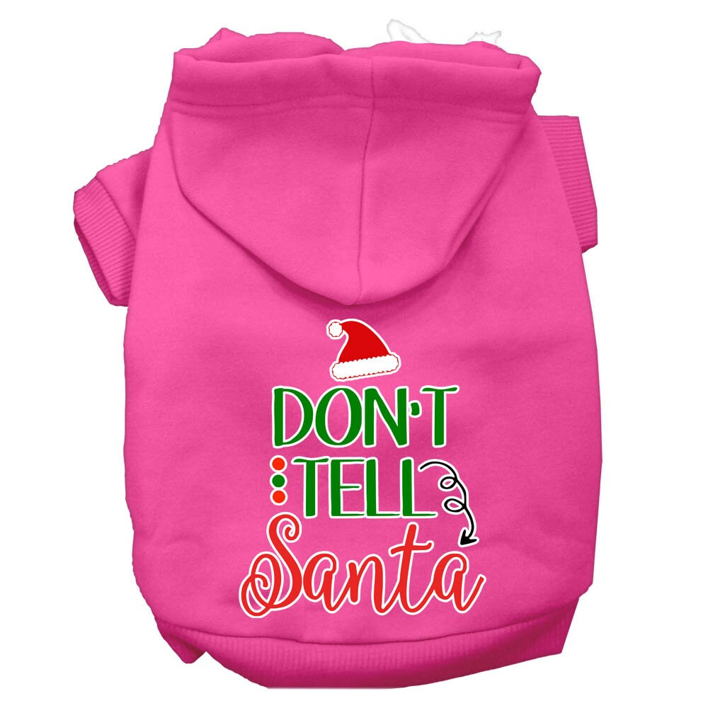 Christmas Pet Hoodie, "Don't Tell Santa"