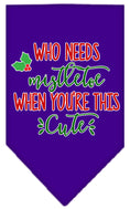 Load image into Gallery viewer, Christmas Pet and Dog Bandana Screen Printed, "Who Needs Mistletoe"
