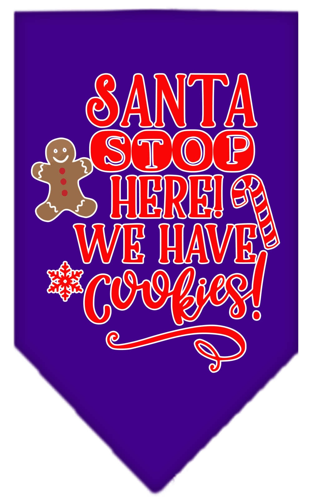 Christmas Pet and Dog Bandana "Santa, Stop Here! We Have Cookies!"