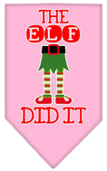 Load image into Gallery viewer, Christmas Pet and Dog Bandana Screen Printed, "The Elf Did It"

