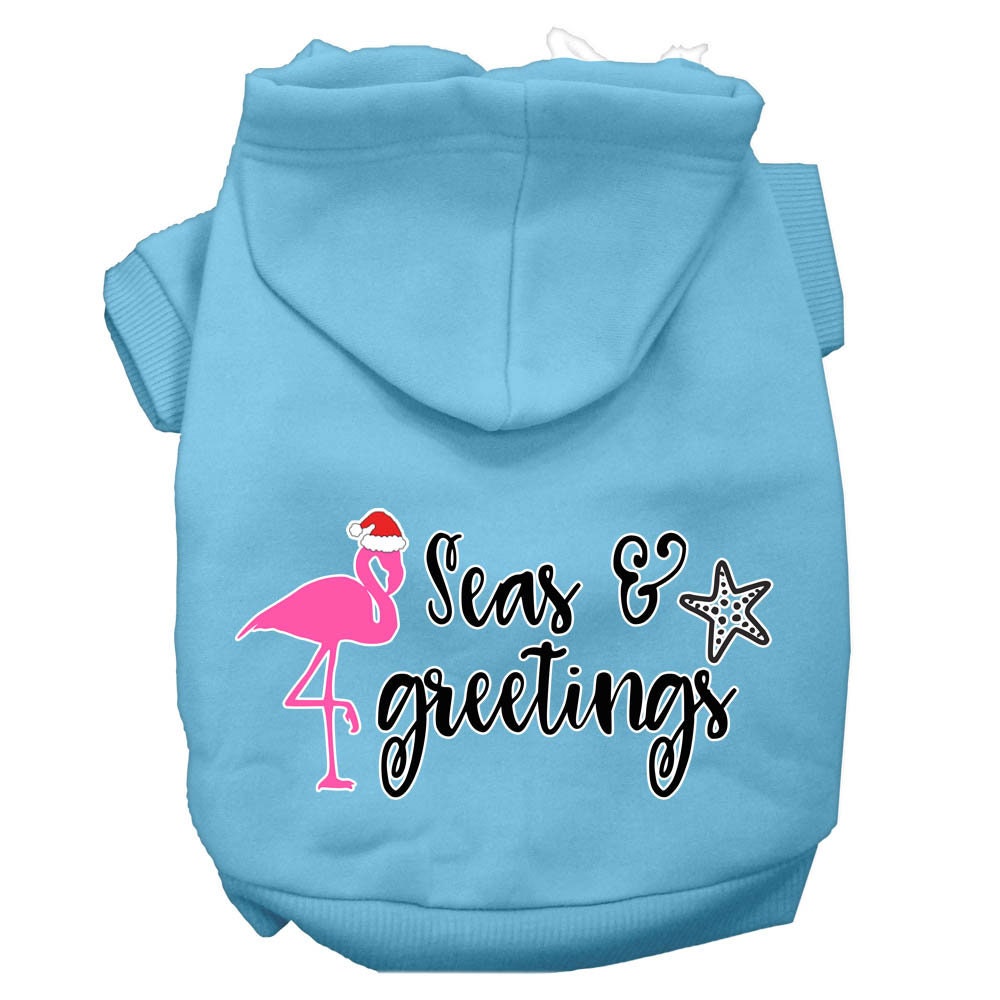 Christmas Pet Hoodie Screen Printed, "Seas & Greetings"