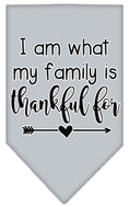 Load image into Gallery viewer, Pet and Dog Bandana Screen Printed, "I Am What My Family Is Thankful For"
