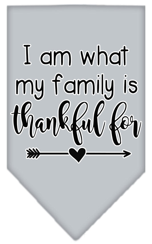 Pet and Dog Bandana Screen Printed, "I Am What My Family Is Thankful For"