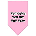 Load image into Gallery viewer, Pet and Dog Bandana Screen Printed, "You Come, You Sit, You Stay"

