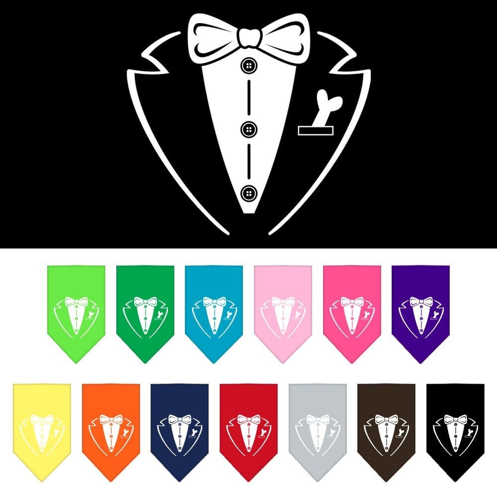 Pet and Dog Bandana Screen Printed, "Tuxedo"