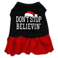 Load image into Gallery viewer, Christmas Pet Dress Screen Printed, "Don't Stop Believin"
