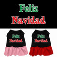 Load image into Gallery viewer, Christmas Pet Dress Screen Printed, "Feliz Navidad"
