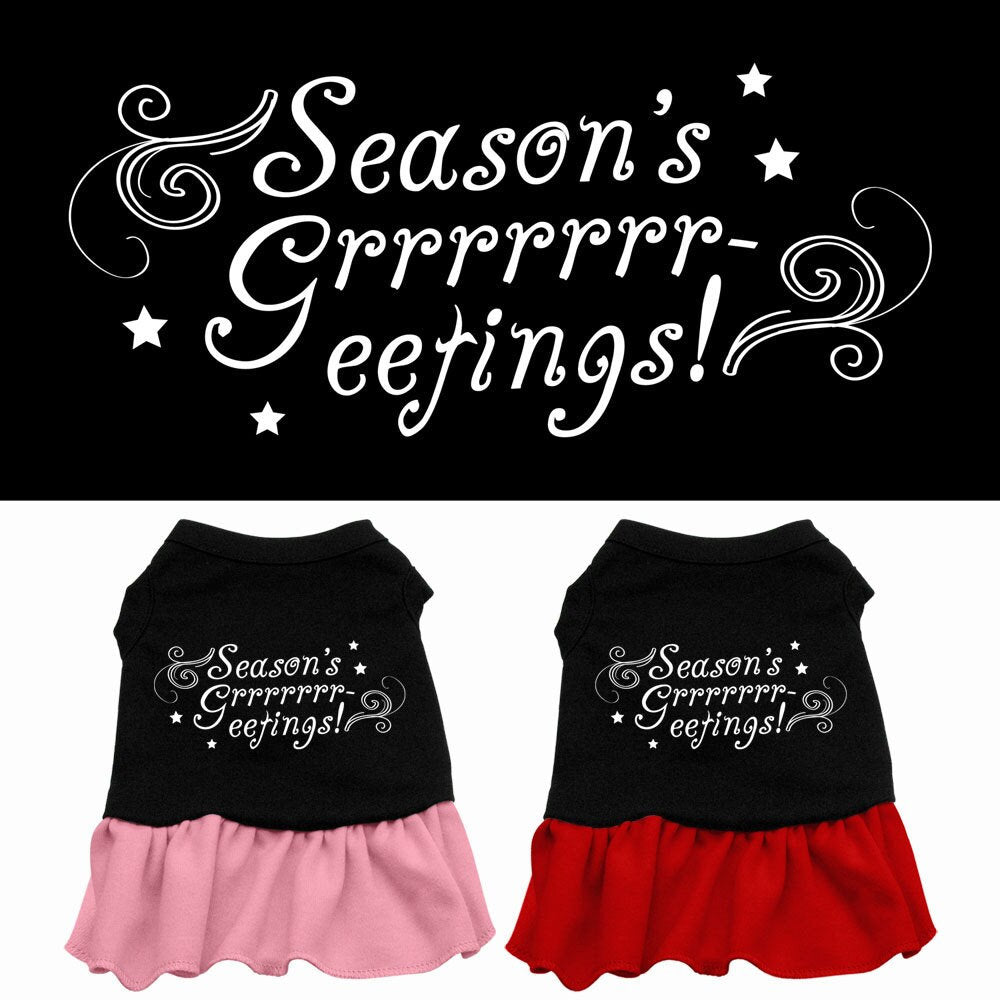 Christmas Pet Dress Screen Printed, "Season's Greetings"