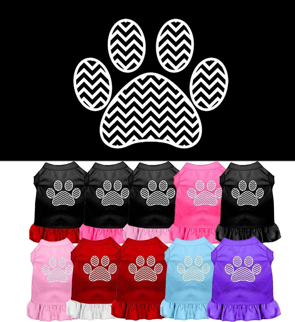 Pet Dress "Chevron Paw"