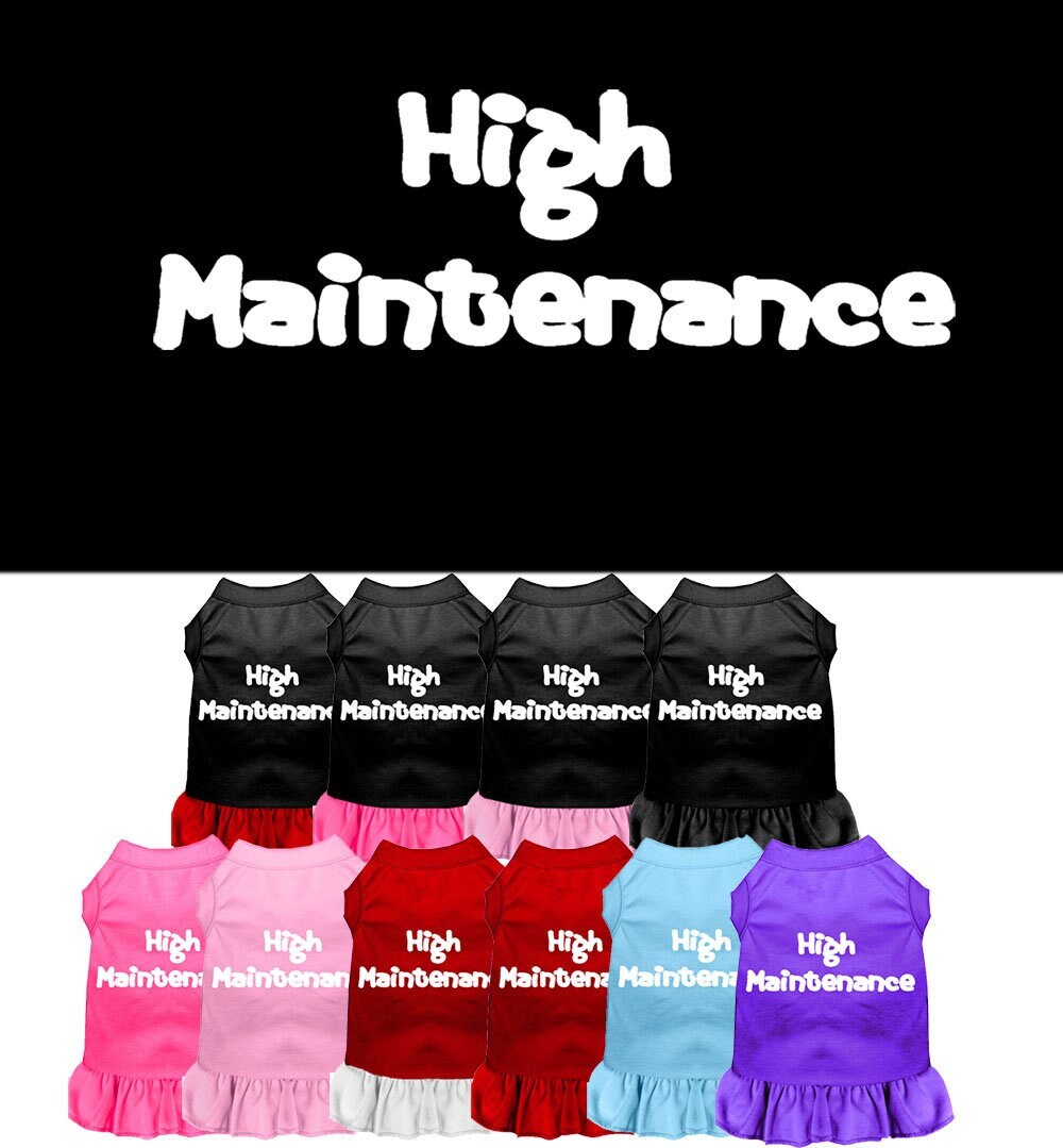 Pet Dress Screen Printed, "High Maintenance"