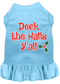 Load image into Gallery viewer, Christmas Pet Dress Screen Printed, "Deck The Halls Y'all"
