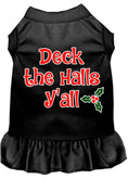 Load image into Gallery viewer, Christmas Pet Dress Screen Printed, "Deck The Halls Y'all"
