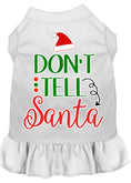 Load image into Gallery viewer, Christmas Pet Dress Screen Printed, "Don't Tell Santa"
