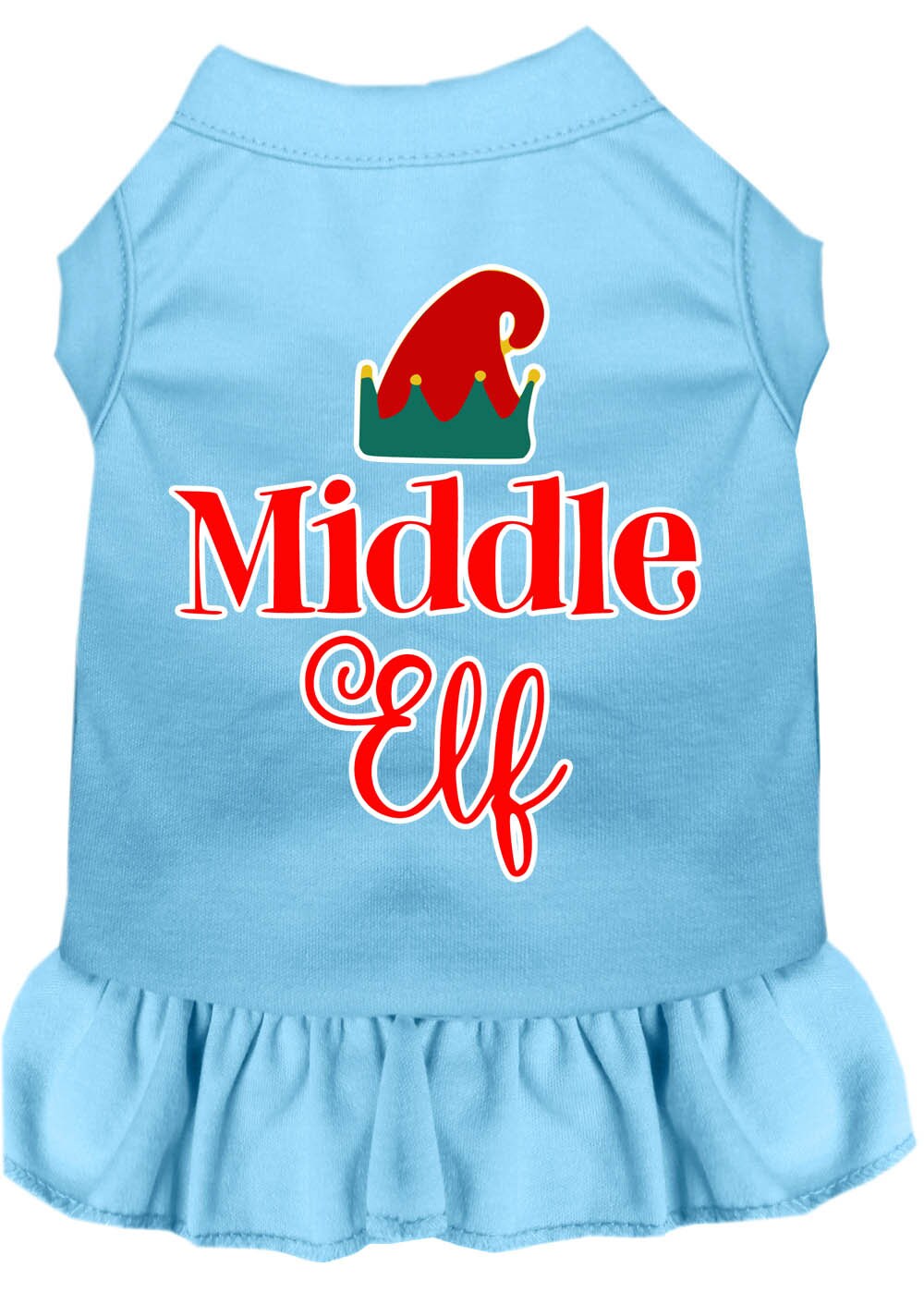 Christmas Pet Dress Screen Printed, "Middle Elf"