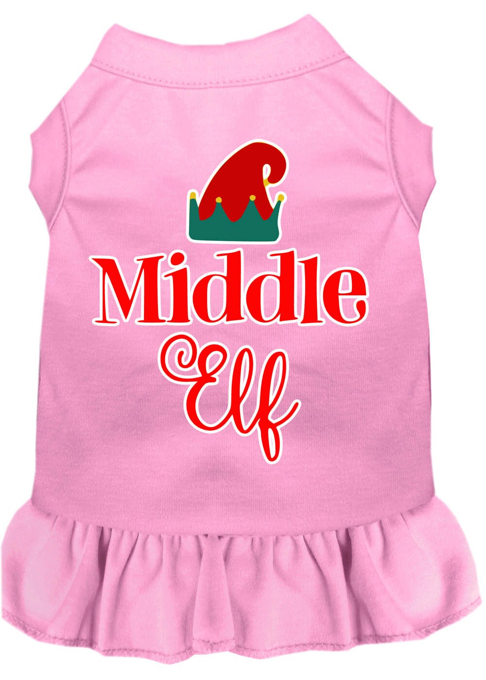 Christmas Pet Dress Screen Printed, "Middle Elf"