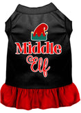 Load image into Gallery viewer, Christmas Pet Dress Screen Printed, "Middle Elf"
