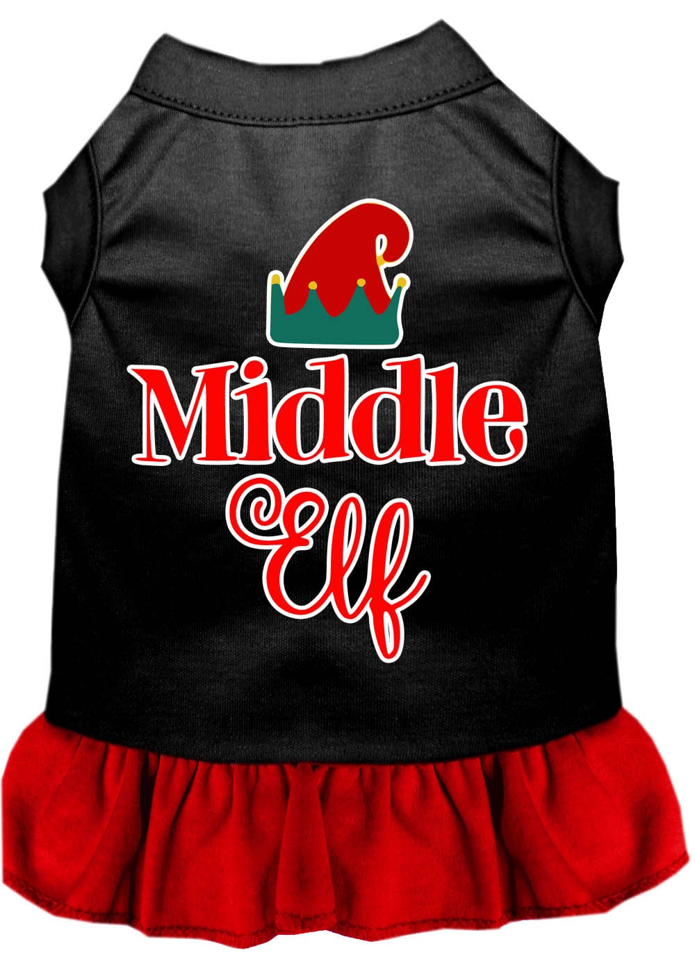 Christmas Pet Dress Screen Printed, "Middle Elf"
