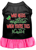Load image into Gallery viewer, Christmas Pet Dress Screen Printed, "Who Needs Mistletoe"
