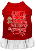 Load image into Gallery viewer, Christmas Pet Dress Screen Printed, "Santa Stop Here, We Have Cookies"
