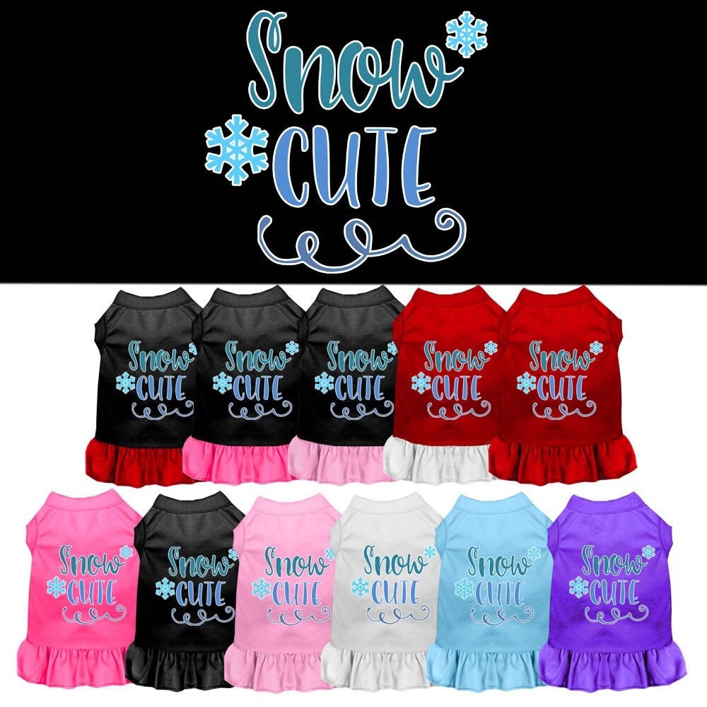 Pet Dress Screen Printed, "Snow Cute"