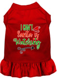Load image into Gallery viewer, Christmas Pet Dress Screen Printed, "I Can't, Santa Is Watching"
