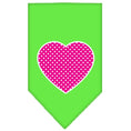 Load image into Gallery viewer, Pet and Dog Bandana Screen Printed, "Pink Swiss Dot Heart"
