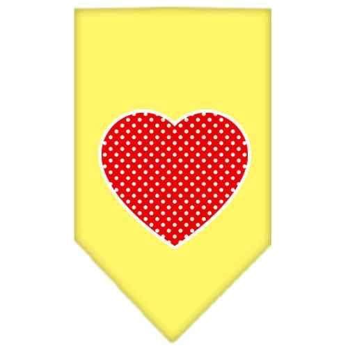 Pet and Dog Bandana Screen Printed, "Red Swiss Dot Heart"