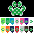 Load image into Gallery viewer, Pet and Dog Bandana Screen Printed, "Green Swiss Dot Paw"
