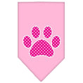 Load image into Gallery viewer, Pet and Dog Bandana Screen Printed, "Pink Swiss Dot Paw"
