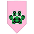 Load image into Gallery viewer, Pet and Dog Bandana Screen Printed,  "Green Argyle Paw"

