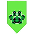 Load image into Gallery viewer, Pet and Dog Bandana Screen Printed,  "Green Argyle Paw"
