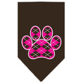 Load image into Gallery viewer, Pet and Dog Bandana Screen Printed,  "Pink Argyle Paw"
