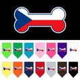 Load image into Gallery viewer, Pet and Dog Bandana Screen Printed,  "Bone Shaped Czech Republic Flag"
