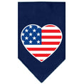 Load image into Gallery viewer, Pet and Dog Bandana Screen Printed, "American Flag Heart"
