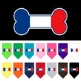 Load image into Gallery viewer, Pet and Dog Bandana Screen Printed, "Bone Shaped France Flag"
