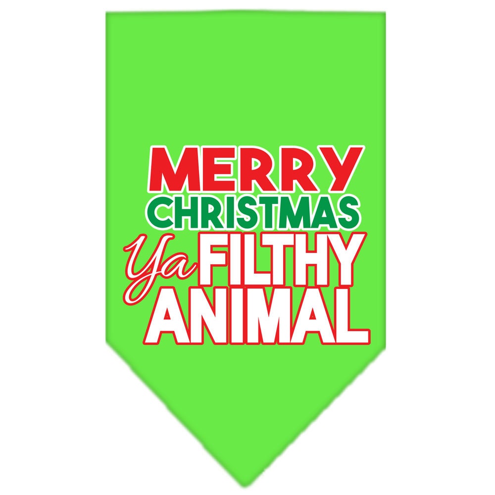 Christmas Pet and Dog Bandana, "Merry Christmas, Ya Filthy Animal"