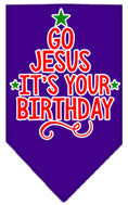 Load image into Gallery viewer, Christmas Pet and Dog Bandana, "Go Jesus, It's Your Birthday"
