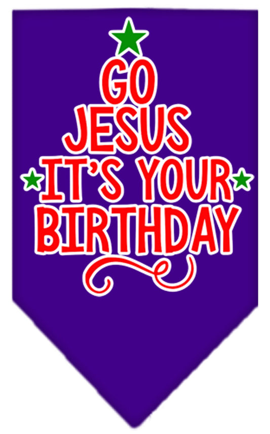 Christmas Pet and Dog Bandana, "Go Jesus, It's Your Birthday"