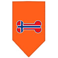Load image into Gallery viewer, Pet and Dog Bandana Screen Printed, "Bone Shaped Norway Flag"
