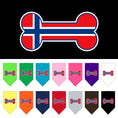 Load image into Gallery viewer, Pet and Dog Bandana Screen Printed, "Bone Shaped Norway Flag"
