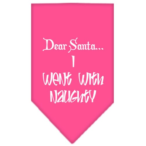 Christmas Pet and Dog Bandana, "Dear Santa... I Went With Naughty"