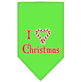 Load image into Gallery viewer, Christmas Pet and Dog Bandana Screen Printed, "I Heart Christmas"
