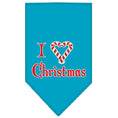 Load image into Gallery viewer, Christmas Pet and Dog Bandana Screen Printed, "I Heart Christmas"
