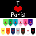 Load image into Gallery viewer, Pet and Dog Bandana Screen Printed, "I Love Paris"

