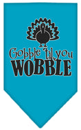 Load image into Gallery viewer, Pet and Dog Bandana Screen Printed, "Gobble Til You Wobble"
