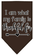 Load image into Gallery viewer, Pet and Dog Bandana Screen Printed, "I Am What My Family Is Thankful For"
