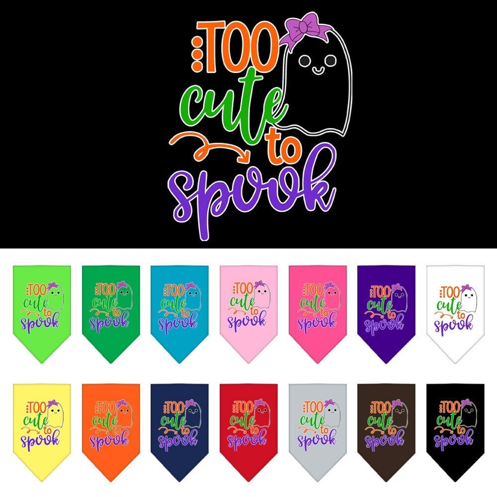 Halloween Pet and Dog Bandana, "Too Cute To Spook - Girly Ghost"