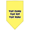 Load image into Gallery viewer, Pet and Dog Bandana Screen Printed, "You Come, You Sit, You Stay"
