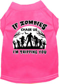 Load image into Gallery viewer, Halloween Pet Dog & Cat Shirt, "If Zombies Chase Us, I'm Tripping You"
