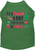 Load image into Gallery viewer, Christmas Pet Dog and Cat Shirt, "He's Making A List, I've Eaten It Twice"
